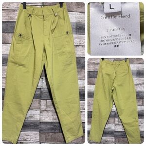 Gentle Herd High Waisted Trouser Pant Taper Women L Greenish (Inseam 29.5) READ